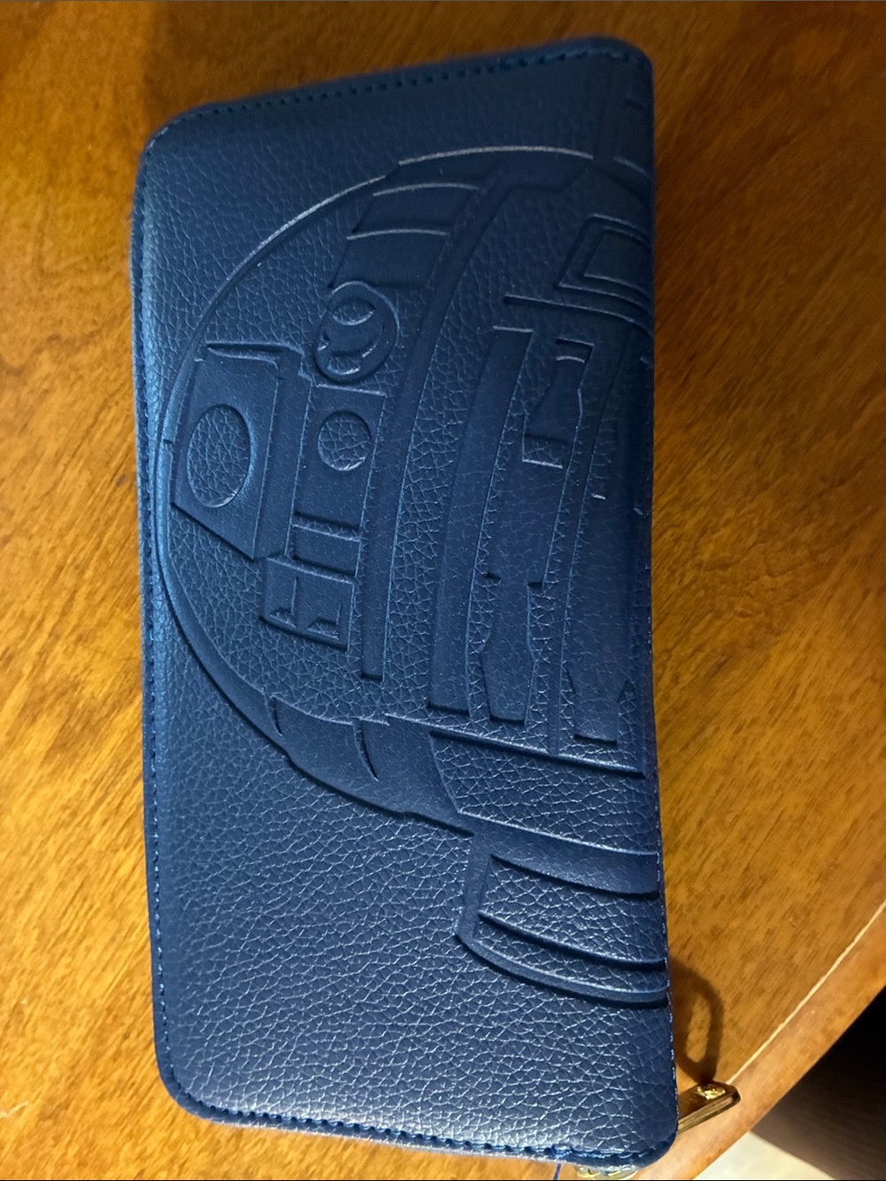 Loungefly Navy Blue Star Wars Zip Wallet with Gold Plaque